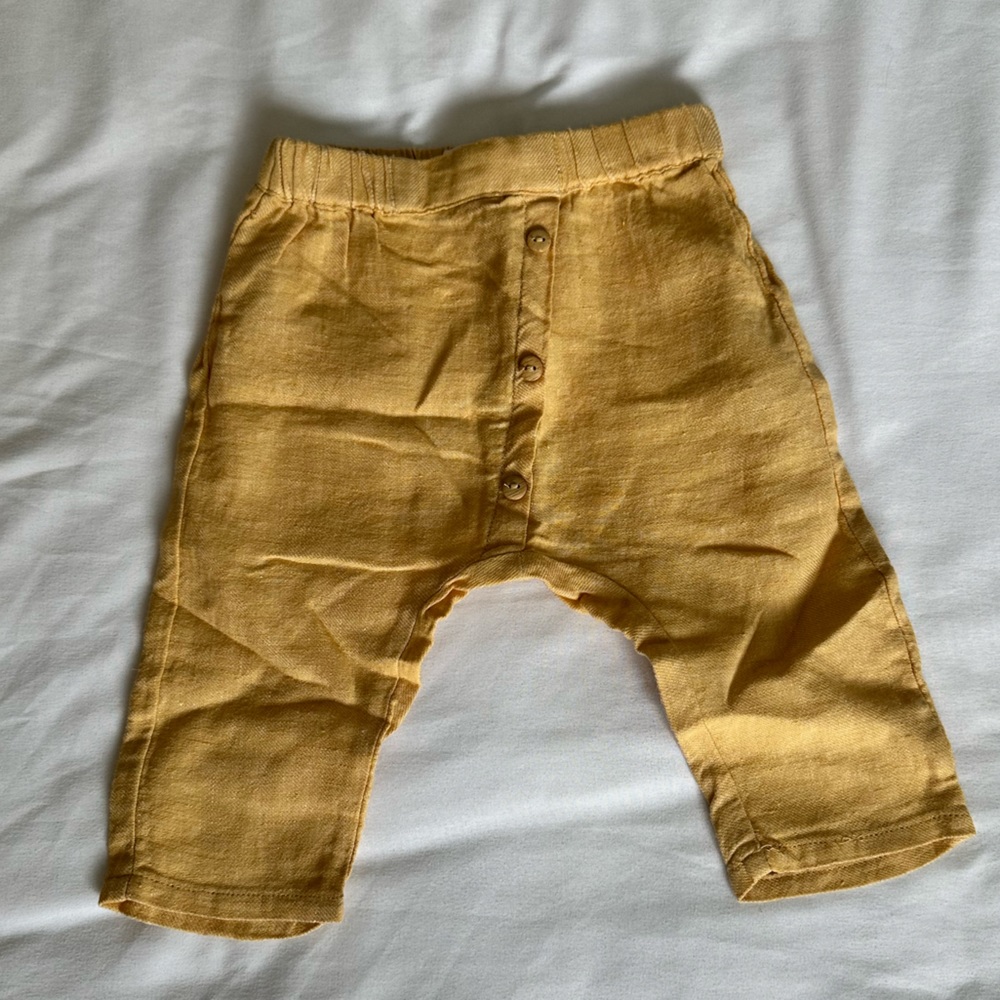 ZARA Mustard Yellow Linen Pants
